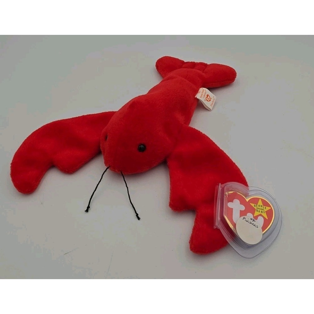 TY 1993 Vintage Plush 8” Beanie Baby Pinchers The Lobster Red With Tags
